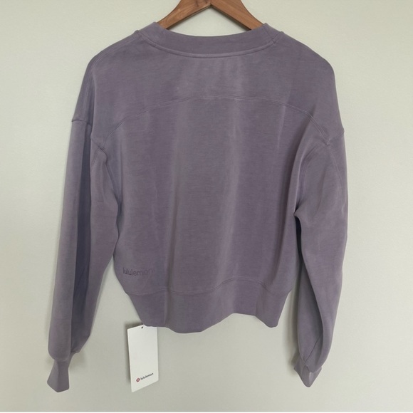 NWT Lululemon Perfectly Oversized Cropped Crew *Softstreme Purple Ash Size 2 - Picture 2 of 8